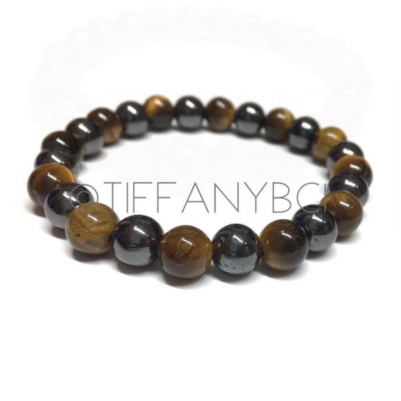 Stone Hematite Tiger Eye Bracelet - Picture 3 of 9